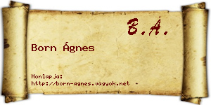 Born Ágnes névjegykártya