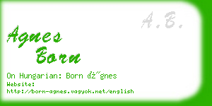 agnes born business card